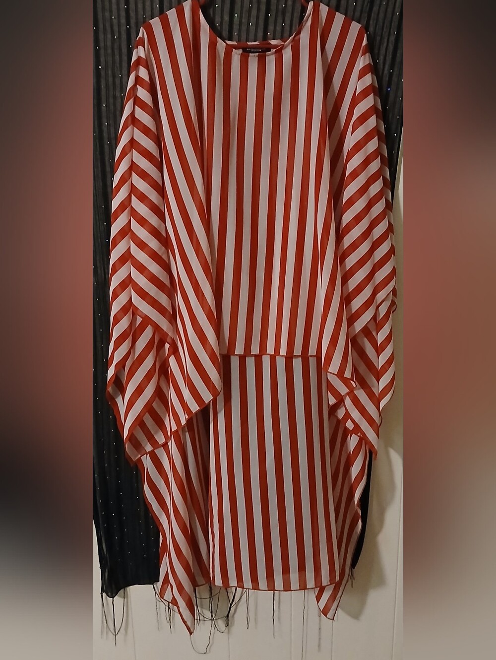 Rouge! Red and White Striped Tunic Top